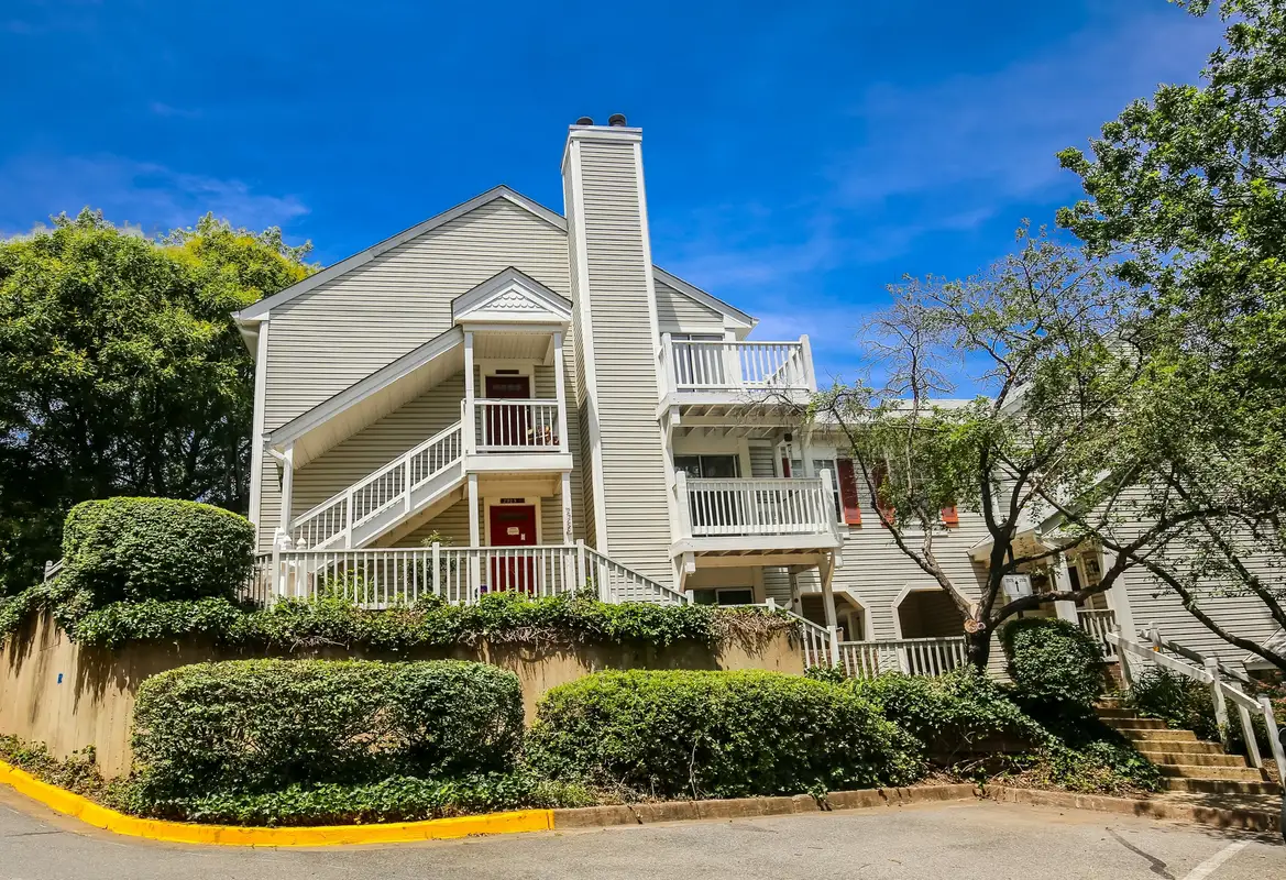 Exterior view of Courtbridge condominium building in Shirlington-Fairlington, Arlington, VA.
