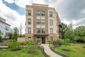 Exterior view of Lyon Pointe condo building on Langston Blvd in Arlington, VA
